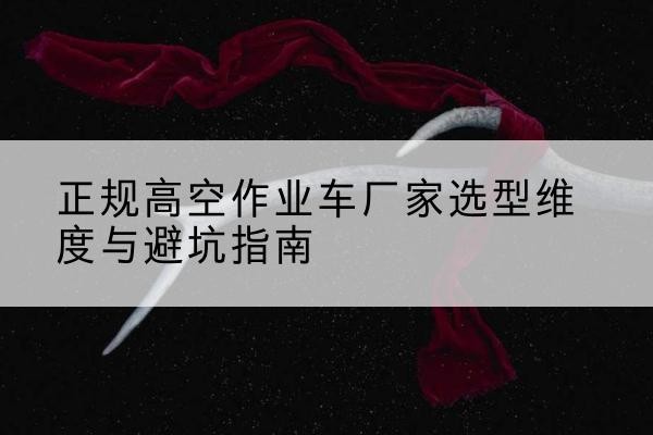 振兴高空作业车厂家-正规选型维度与避坑指南